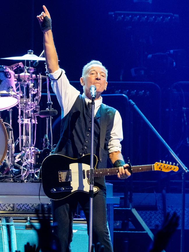 The Boss told the Manchester crowd President Trump was ‘an unfit president’. Picture: Shirlaine Forrest / Getty Images