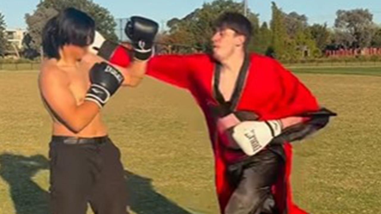 Chrogman has attracted 500,000 followers for a series of reels in which he fights his followers. Picture: Instagram