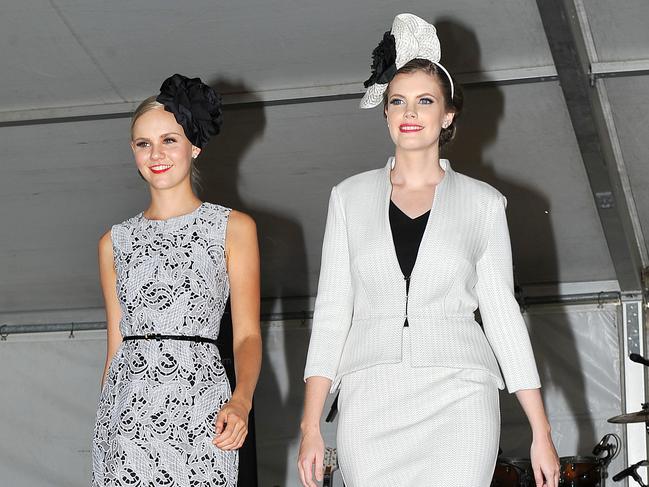 Ladies Day at Cluden Park. Myer Fashion Parade, models Kiara Cooper and Tara Wallis. Picture: Shae Beplate