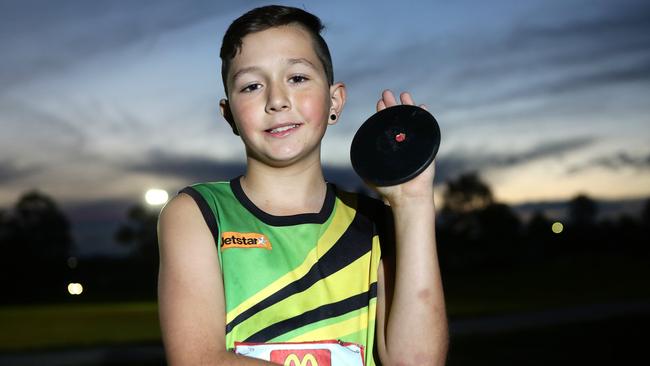 Emilio Martinez has been doing athletics for about five years and in this time he has broken a number of records including a club record for discus. Picture: Tim Clapin