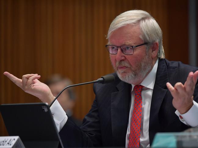 Kevin Rudd during the public hearing into Media diversity in Australia. Picture: Sam Mooy/Getty Images.