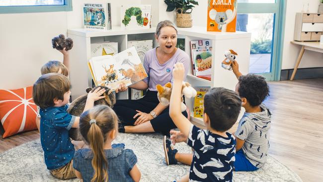 Reading activities at Goodstart Waranara centre in Sydney