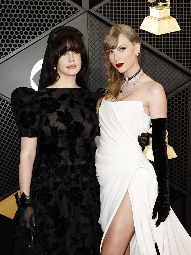 Lana Del Rey and Taylor Swift attend the 66th GRAMMY Awards. Picture: Frazer Harrison/Getty Images.