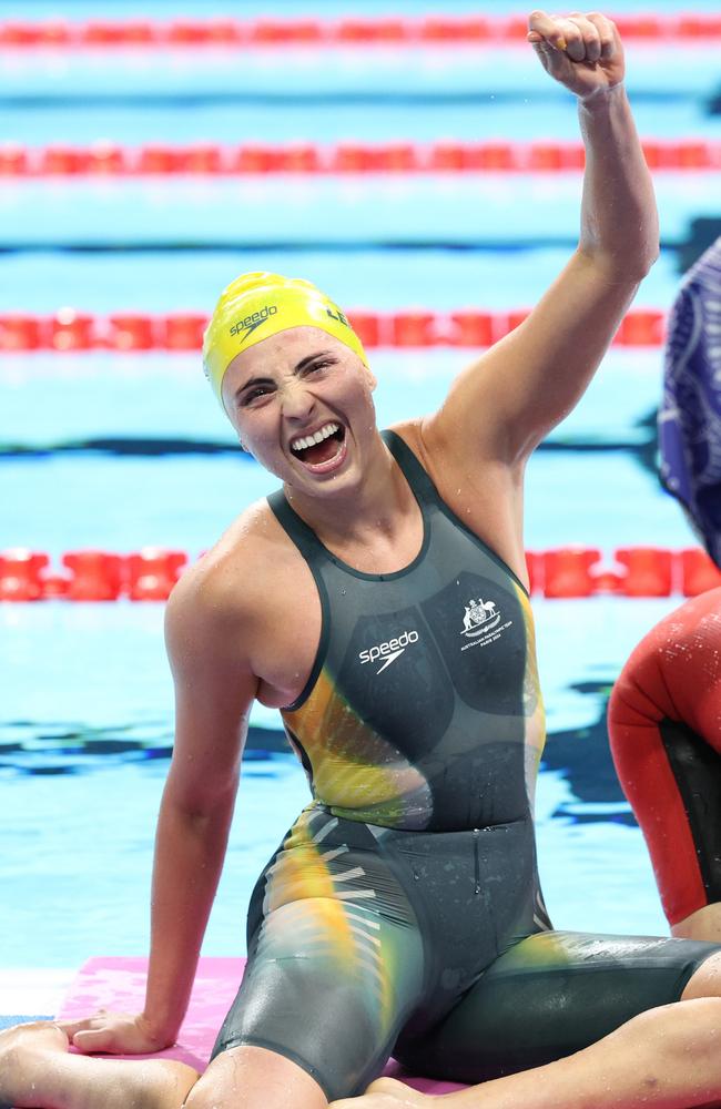 Alexa Leary was all smiles after a stunning swim. Picture: Getty Images