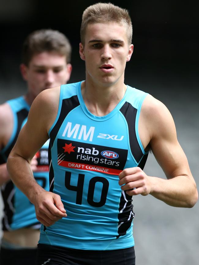 Matt Guelfi in action at the draft combine. Picture: Mark Dadswell