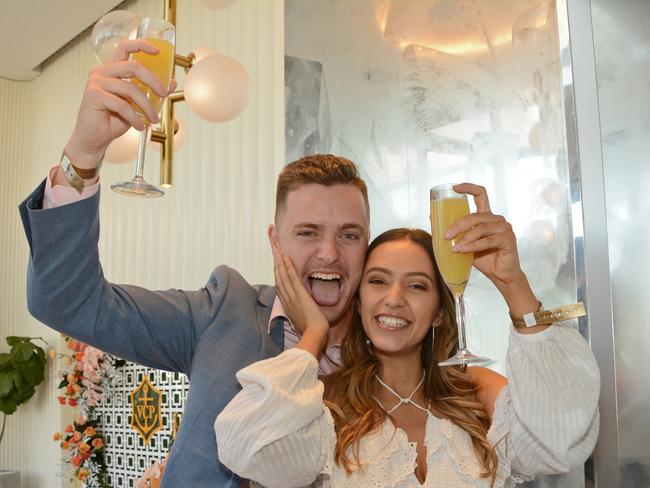 Nick Collett and Tayla Roccon at Melbourne Cup celebrations at Nineteen at The Star Gold Coast. Picture: Regina King.