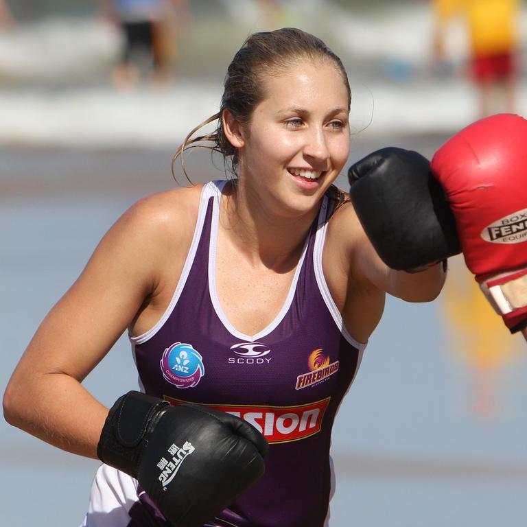 Candice Adams. NOW: Candice is a netball player with the Queensland Firebirds. Pic Peter Wallis