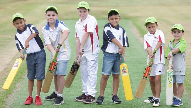 Kingston Le Clerk, Zachary McAskill, Emily Bathis, Justin Vega Belleza, Jayden Krstic, Marc Perrin are excited for the new T20 Blast to start. Photo: Timothy Clapin