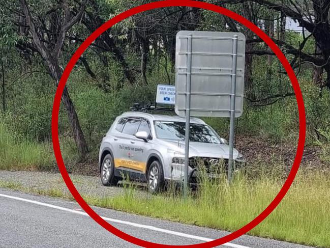 A speed camera operator who allegedly hid behind a bush. Picture: Facebook