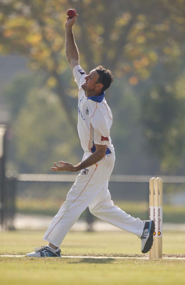 Champion East Sandringham slow bowler Luke Dallas.