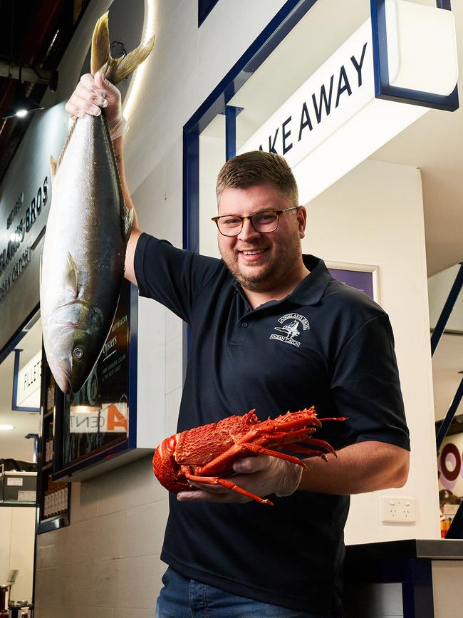 Alex Knoll with some seafood goodies. Picture: Matt Loxton