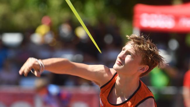 Little Athletics State Championships at Townsville Sports Reserve. Dakota Stewart. Ispwich. U/15 javelin. Picture: Evan Morgan