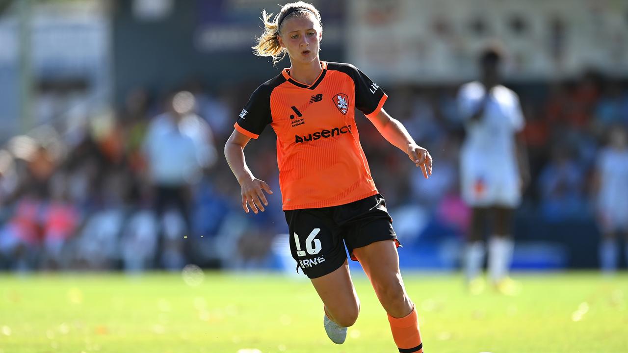 Zara Kruger plays for the Brisbane Roar in 2022. Picture: Albert Perez/Getty Images