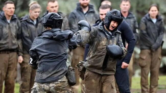 Candice later said, however, that Roxy tried but 'couldn't land a punch'. Picture: Channel 7.