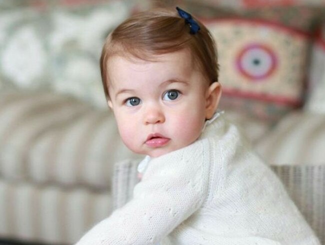 Princess Charlotte in another portrait taken by her mother, which was released for her first birthday.