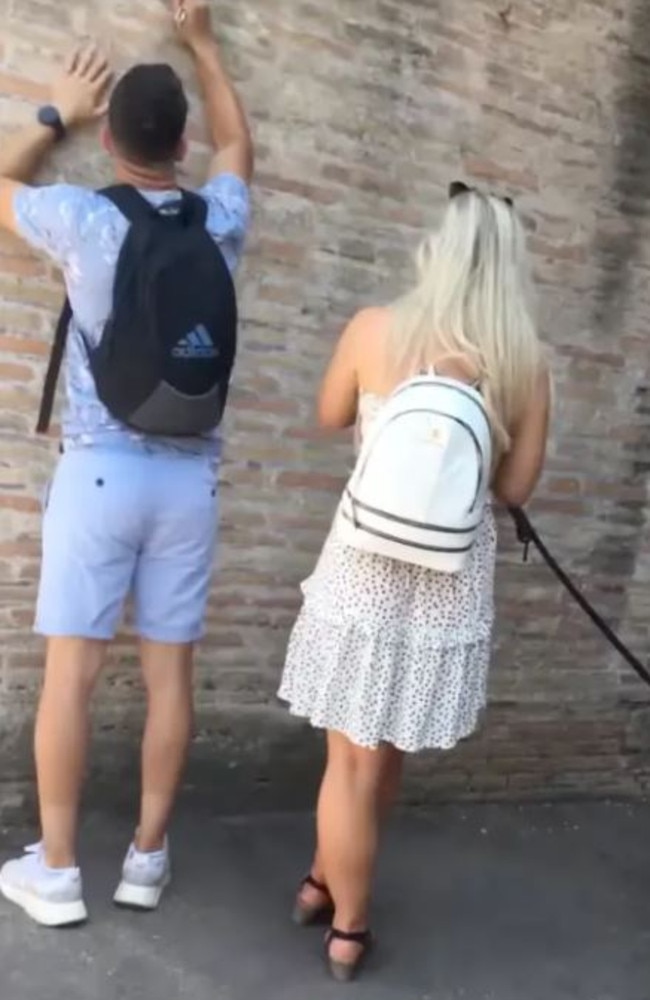 Dimitrov (left) was vacationing in Italy with his fiancee last month, and the couple had left the country before police could detain them. Picture: YouTube
