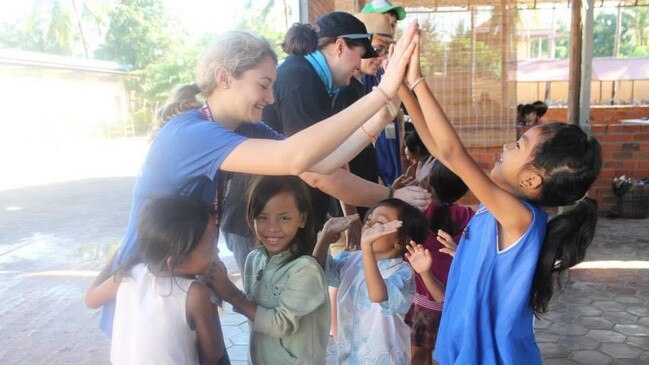 Brooke Dalton and the Dalby PCYC team helped build four homes in Cambodia in 2015. Picture: contributed