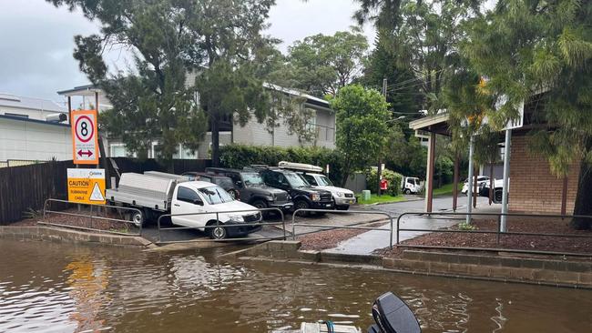 Woronora River has escaped flooding at high tide on March 2 2022 but is preparing for more rainfall throughout the day. Picture: Woronora RFS Brigade