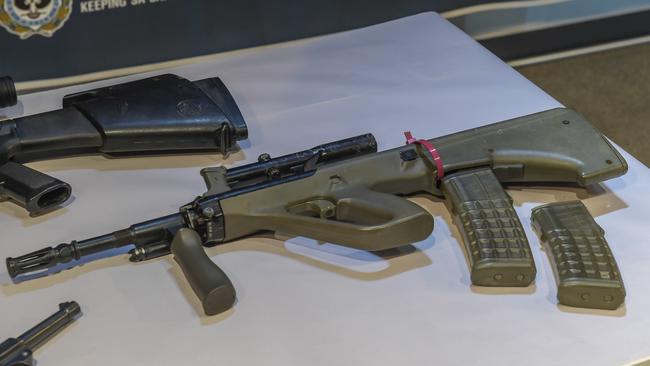 The Steyr AUG rifle is believed to be stolen from the ADF. Picture: Roy Van Der Vegt