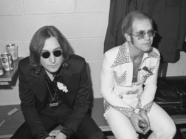 John Lennon and Elton John in Disney+ documentary Elton John: Never Too Late.