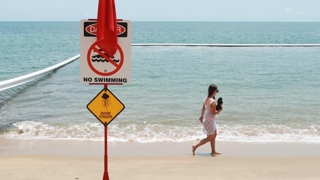 Swimmers at several northern beaches in Cairns were treated by paramedics for irukandji symptoms earlier this week after being stung by jellyfish. The presence of stingers closed Trinity Beach for a second day, which has since reopened. Picture: Brendan Radke