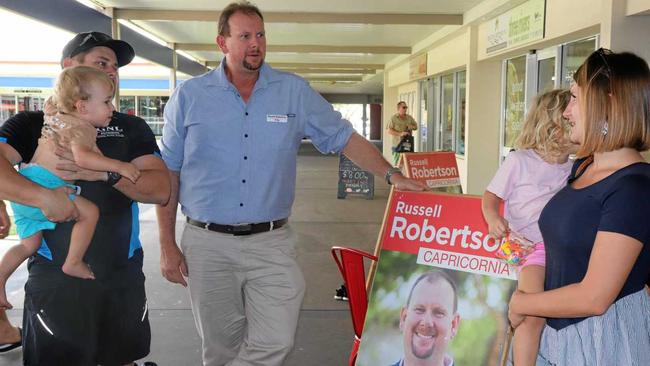 OUT WEST: ALP candidate for Capricornia Russell Roberston talks politics with Brodie Long and Milly Duggan in Moranbah.