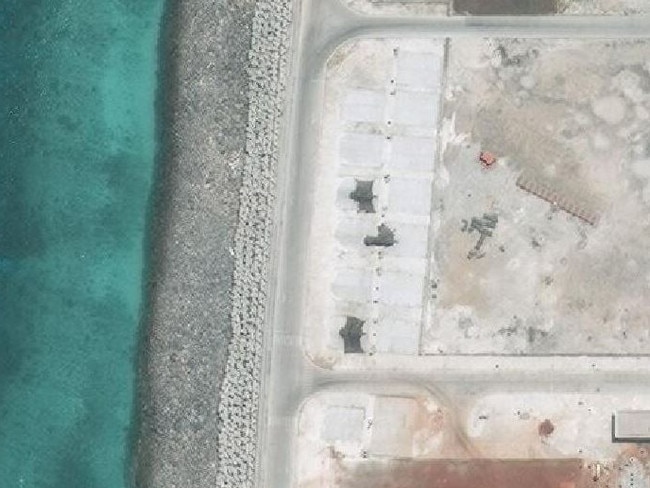 Military jamming equipment deployed on Mischief Reef, May 6.