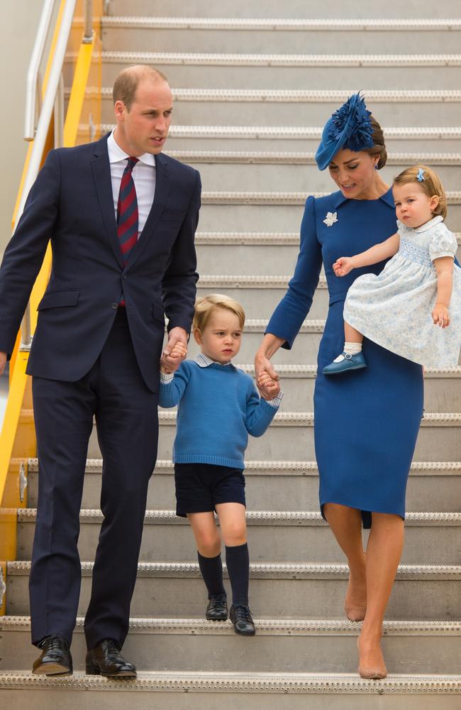 The blue-on-blue theme started last September when the royals visited Canada. Picture: Supplied