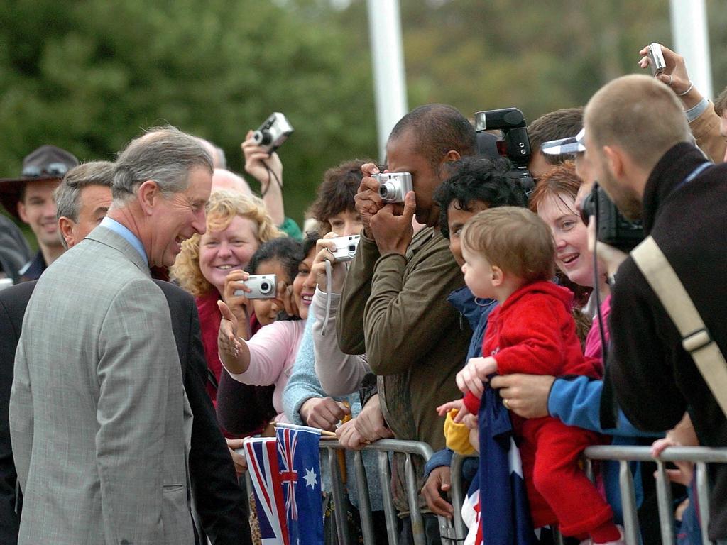 Crowds weren’t huge when Charles toured Canberra in 2005. Picture: AAP Image/Kym Smith