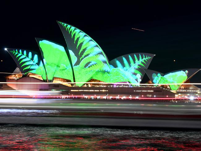 The sculptures will feature on the Opera House sails nightly between 6pm ad 11pm. Picture: AAP