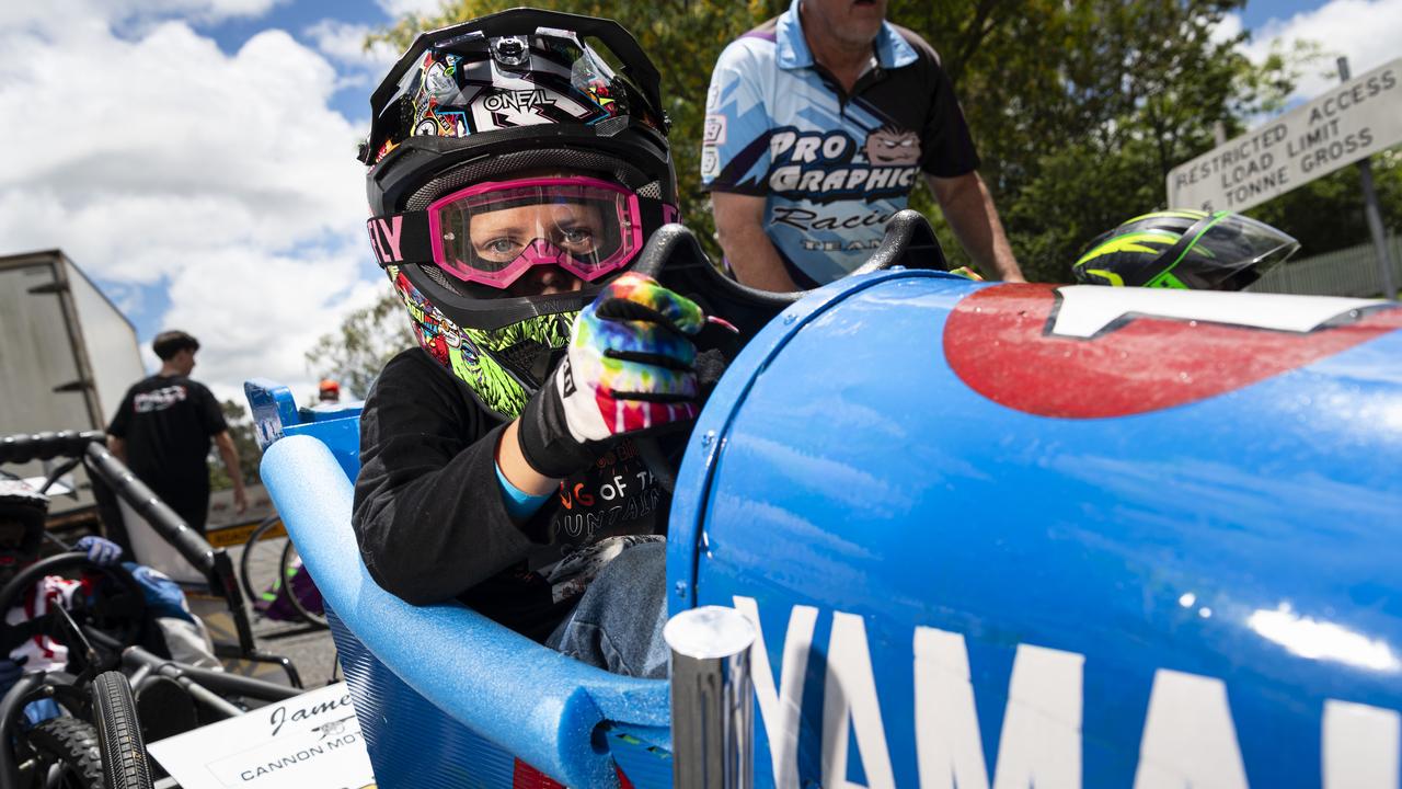 Kobi King is ready to race in Greenmount Billy Kart Challenge, Saturday, November 23, 2024. Picture: Kevin Farmer