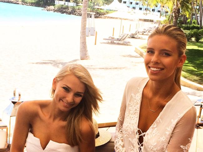 Gorgeous gals: Anna Heinrich and Tash Oakley at the ‘White’ lunch on Hayman Pic: Supplied