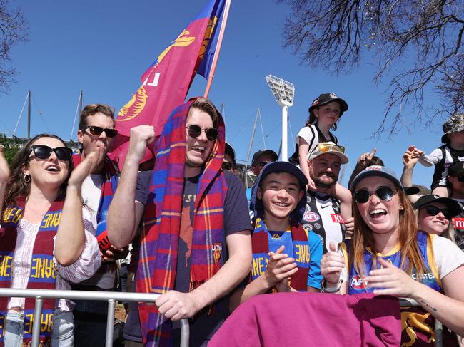 Lions fans will again be out in force at the 2024 AFL Grand Final Parade. Picture: Lachie Millard