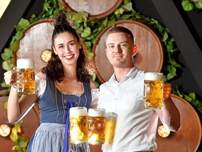 The Bavarian’s Melissa Bailey and Roman Haslinger ready to celebrate. Picture: Troy Snook