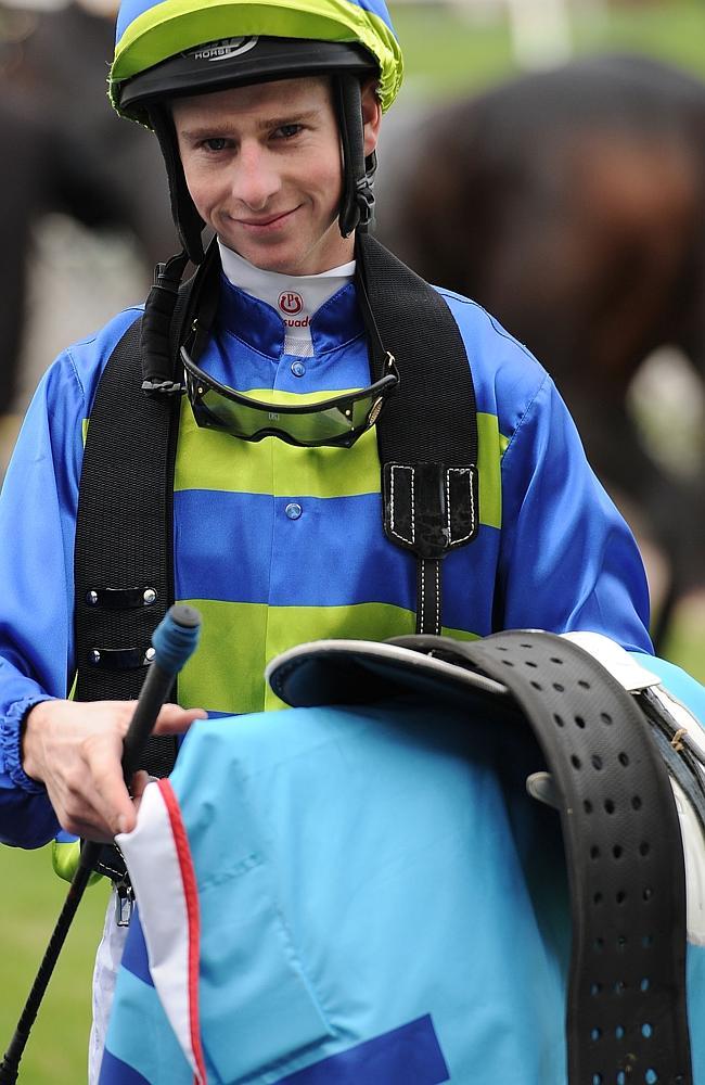 Jye McNeil after riding Girl Guide to win the sixth event at Sandown. Picture: Getty Images