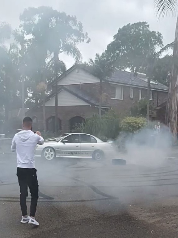 A man documents the damage the burnouts caused.