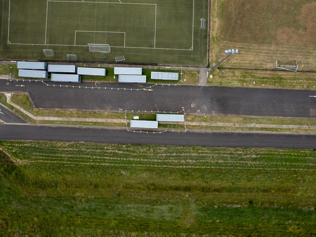 Ten unused pods sit beside the road at East Lismore Pod Village while 765 people still need homes. Picture: Supplied