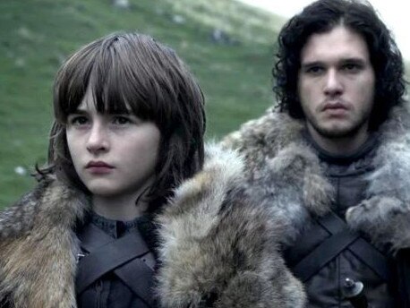 Bran (Isaac Hempstead Wright) and Jon Snow (Kit Harington) in <i>Game of Thrones.</i>