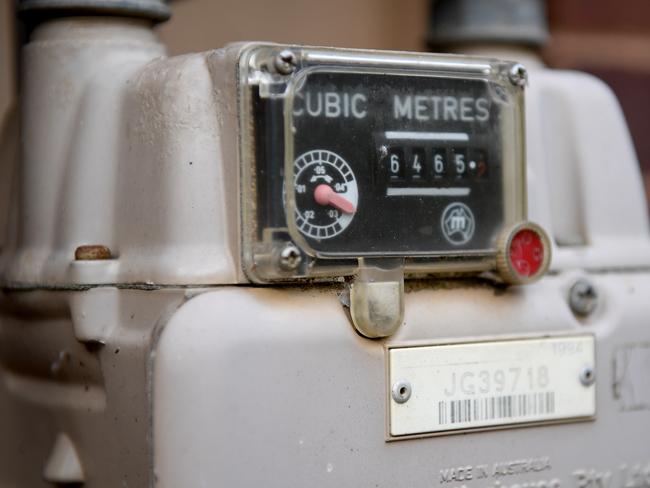 A gas meter is seen on the side of a house in Sydney, Tuesday, October 17, 2017. (AAP Image/Dan Himbrechts) NO ARCHIVING