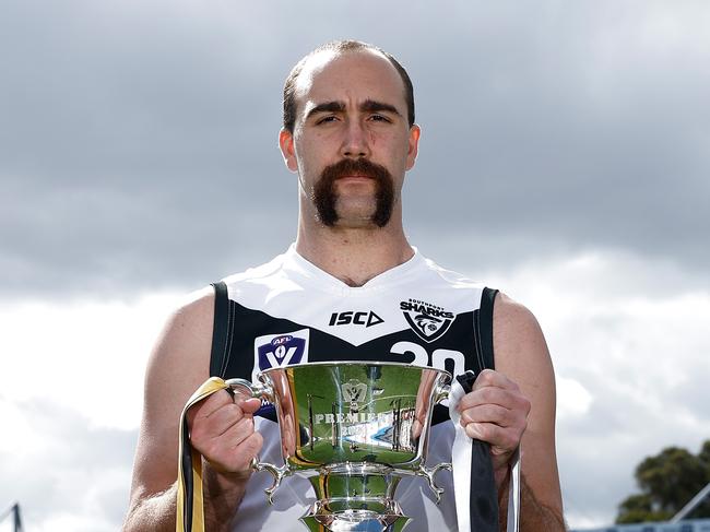 MSouthport Sharks captain Brayden Crossley poses during the VFL Grand Final Media Opportunity. (Photo by Michael Willson/AFL Photos)