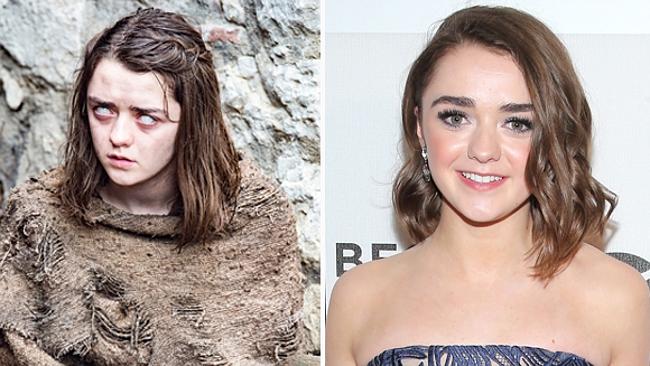 Maisie Williams as Arya Stark.