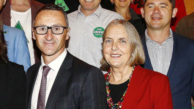 Greens Federal Leader Senator Richard Di Natale joins Senator Lee Rhiannon and other NSW candidates for a group photo. Picture: John Appleyard