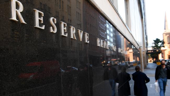 The Reserve Bank of Australia building is seen in Sydney.