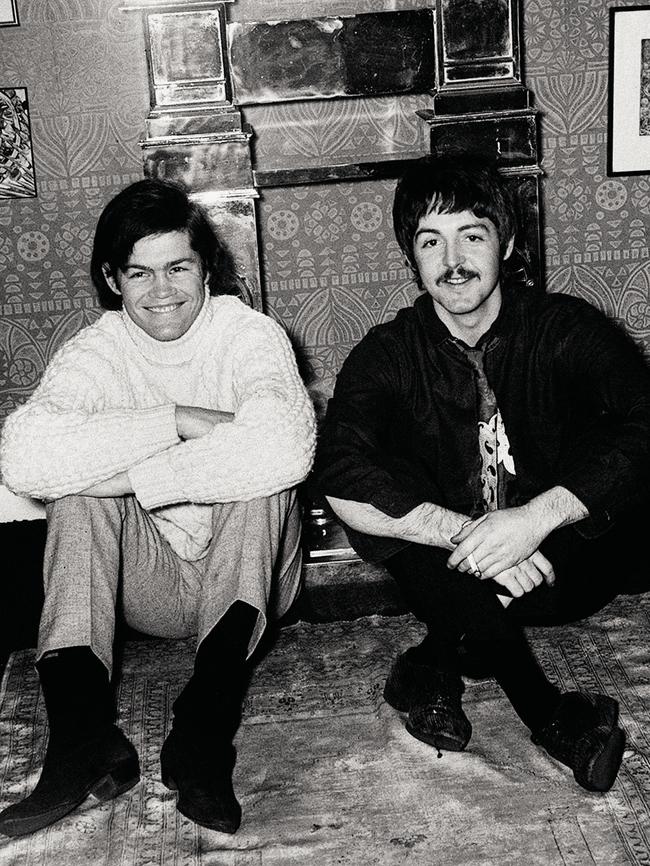 Paul McCartney and Mickey Dolenz of the Monkees pictured in 1967. Picture: Supplied