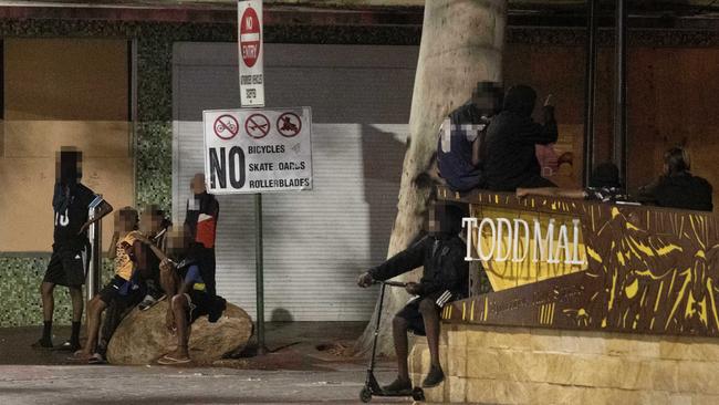 Young Indigenous people on the street in Alice Springs. Picture: Liam Mendes