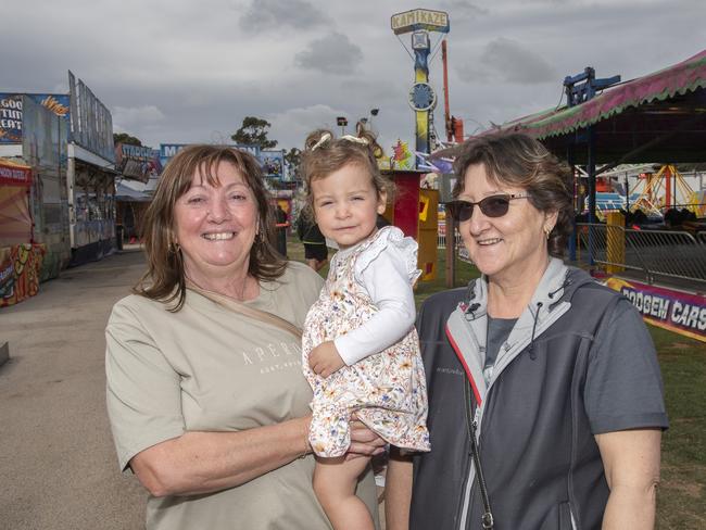 Lisa Brown Daisy Brown and Tina Hull at the 2024 Swan Hill Show Picture: Noel Fisher.