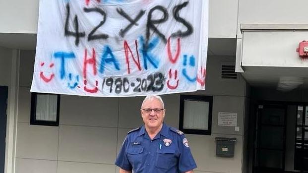 Grant Prendergast's colleagues wished him happy retirement after 42 years. Picture: Supplied