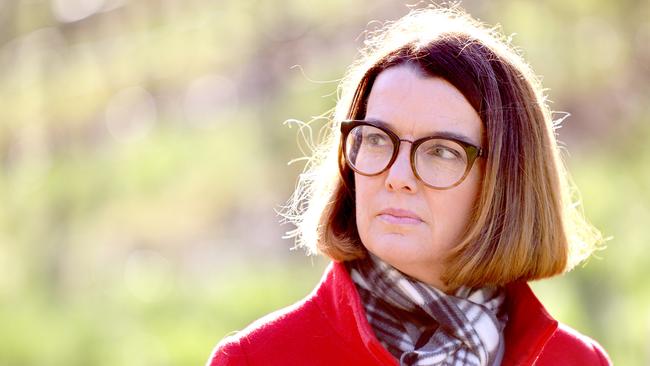 Senator Ann Rushton is seen during a visit to Applelinna Orchards in the Adelaide Hills on Sunday June 28. Picture: AAP