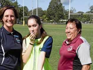 Andrea Weaven - Outdoor Education Coordinator, Jessica Davies - new referee and Marilyn McKenna - Leading CMO of the Sugar Coast Referees Association at the Karyn Murphy Cup. Picture: Brendan Bowers