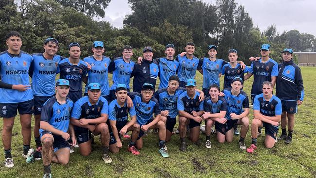 The NSW Combined High Schools squad during a training session ahead of the ASSRL Under-15 National Championships in Port Macquarie.